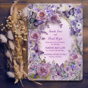 Vintage Botanical Butterfly Lavender 
