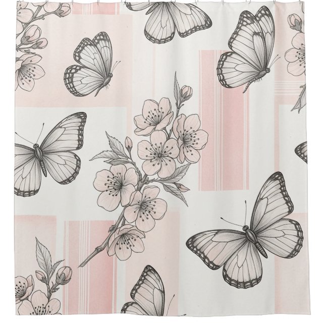 Vintage Botanical Butterfly Toile Pattern (9) (Front)