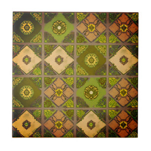 Vintage Botanical Charm Earthy Tones Tile