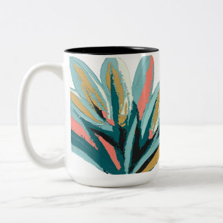 Vintage Botanical Chart with Labelled Flowers Two-Tone Coffee Mug
