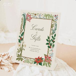 Vintage Botanical Christmas Cards & Gifts Sign