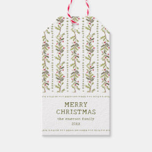 Vintage Botanical Christmas Gift Tags