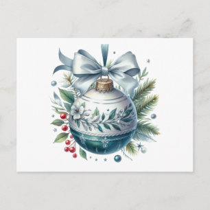 Vintage Botanical Christmas Ornament  Postcard