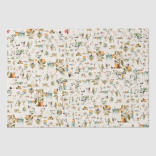 Vintage Botanical Collage Tissue Paper