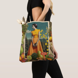 Vintage Botanical Collage Tote Bag