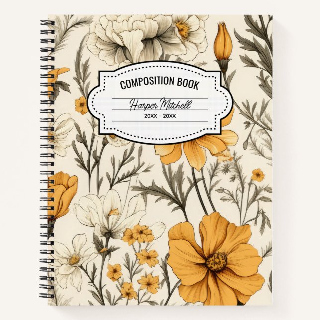 Vintage Botanical Composition Notebook (Front)