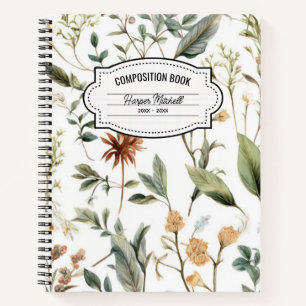 Vintage Botanical Composition Notebook