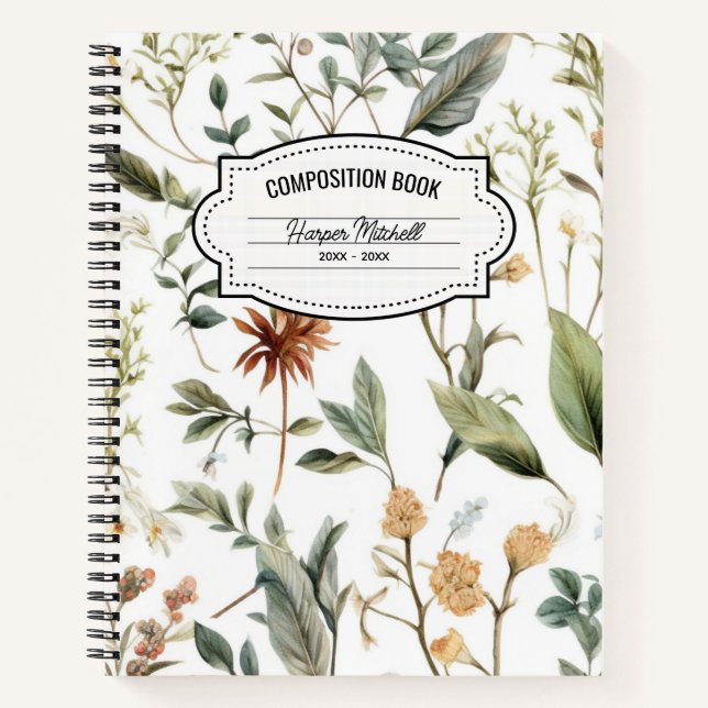 Vintage Botanical Composition Notebook (Front)