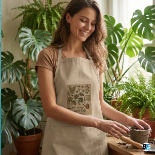 Vintage Botanical Crazy Plant Lady Rustic Gardenin Standard Apron