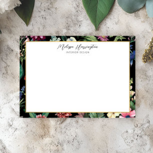 Vintage Botanical Elegance Designer Flat Notecard