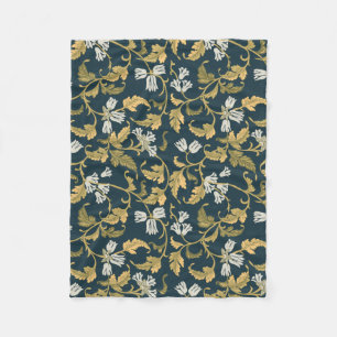 Vintage Botanical Elegance Fleece Blanket