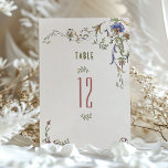 Vintage Botanical Elegance Table Number Card<br><div class="desc">This table number card marries vintage charm with botanical elegance, perfect for adding a sophisticated touch to any wedding reception. The front of the card features a delicate arrangement of whimsical Art Nouveau/Medieval-style florals, gracefully arching around the bold numeral set in a soft, earthy rose hue. The back of the...</div>
