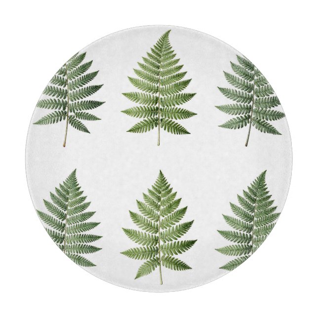 Vintage Botanical Fern Leaves Illustration Pattern Cutting Board (Front)
