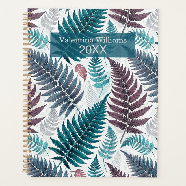 Vintage Botanical Fern Monogram Planner (Front)