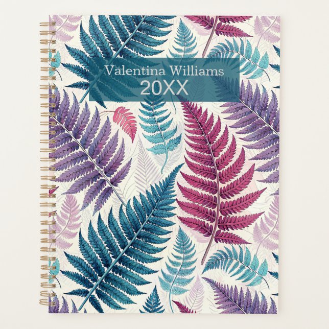 Vintage Botanical Fern Monogram Planner (Front)