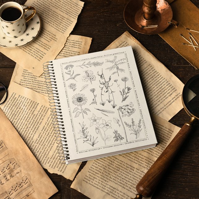 Vintage Botanical Flora Moth Hardcover Notebook (Creator Uploaded)