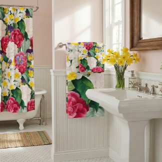 Vintage Botanical Floral Bath Towel Set