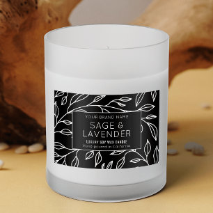 Vintage Botanical Floral Black Product Jar Label