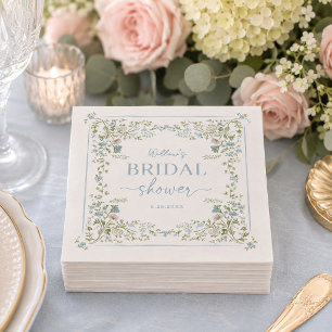 Vintage Botanical Floral Bridal Showe Napkins