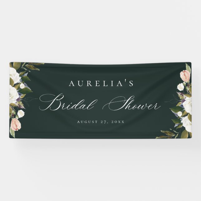Vintage Botanical Floral Bridal Shower Banner (Horizontal)