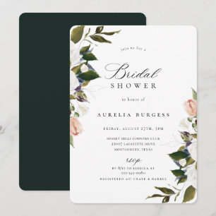 Vintage Botanical Floral Bridal Shower Invitation