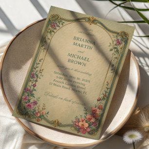 Vintage Botanical Floral Elegant Invitation