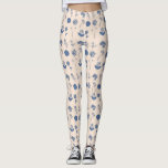 Vintage Botanical Floral Illustration Pattern Blue Leggings<br><div class="desc">This beautiful illustration pattern features vintage botanical floral drawings in blue.</div>