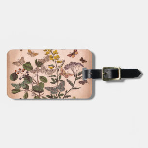 Vintage Botanical Floral Illustration Wildflowers Luggage Tag