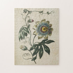 Vintage Botanical Floral Passion Flower Jigsaw Puzzle