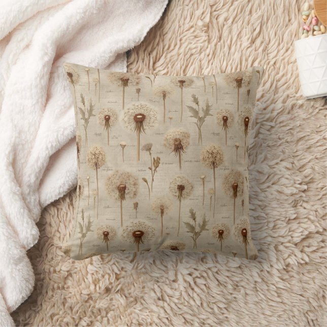 Vintage Botanical Floral Pattern (10) Throw Pillow (Blanket)