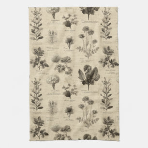 Vintage Botanical Floral Pattern (11) Kitchen Towel
