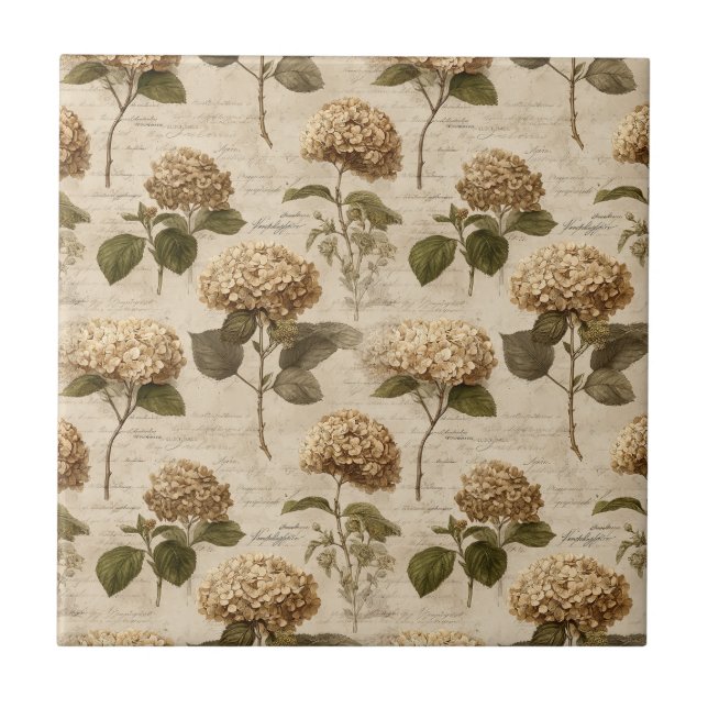 Vintage Botanical Floral Pattern (1) Tile (Front)