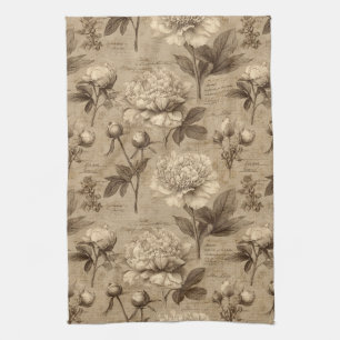 Vintage Botanical Floral Pattern (2) Kitchen Towel