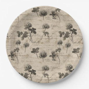 Vintage Botanical Floral Pattern (3) Paper Plate