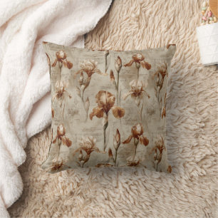 Vintage Botanical Floral Pattern (4) Throw Pillow