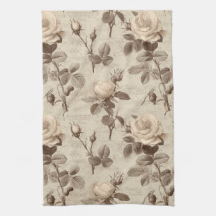 Vintage Botanical Floral Pattern (5) Kitchen Towel