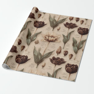 Vintage Botanical Floral Pattern (6) Wrapping Paper