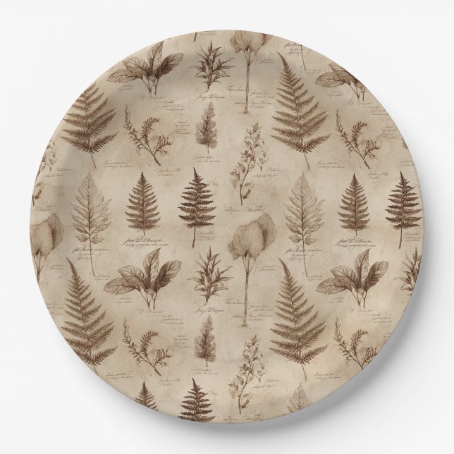 Vintage Botanical Floral Pattern (7) Paper Plate (Front)