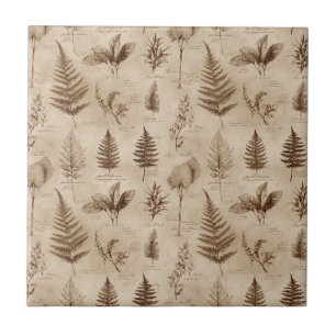 Vintage Botanical Floral Pattern (7) Tile