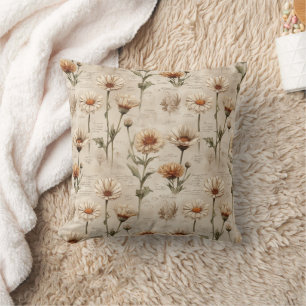 Vintage Botanical Floral Pattern (8) Throw Pillow