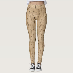 Vintage Botanical Floral Pattern (9) Leggings