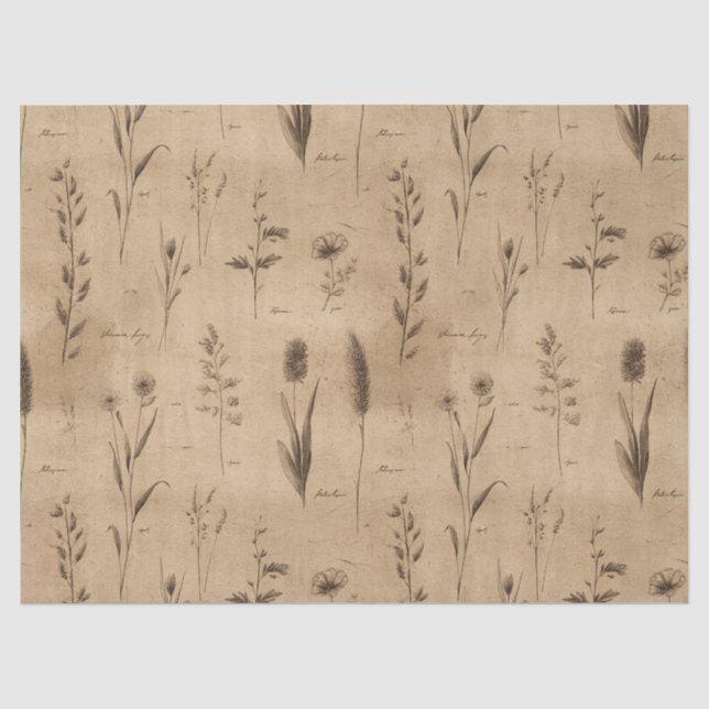 Vintage Botanical Floral Pattern (9) Tissue Paper (Front)