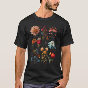 Vintage Botanical Floral Type Flower Graphic Tees