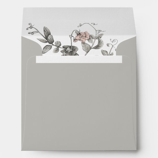 Vintage Botanical Floral Wedding Envelop Envelope (Back (Bottom))
