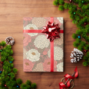 Vintage Botanical Floral  Wrapping Paper
