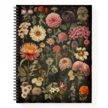 Vintage Botanical Flower Notebook – Elegant Floral