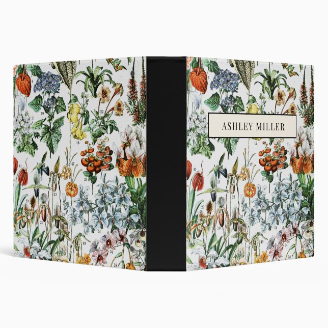 Vintage Botanical Flower Personalized Binder (Background)