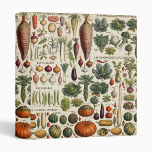 vintage botanical French garden vegetables  Binder