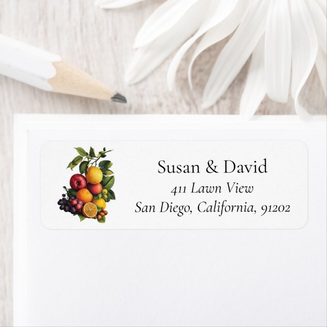 Vintage Botanical Fruit Cluster Kitchen Label (Insitu)