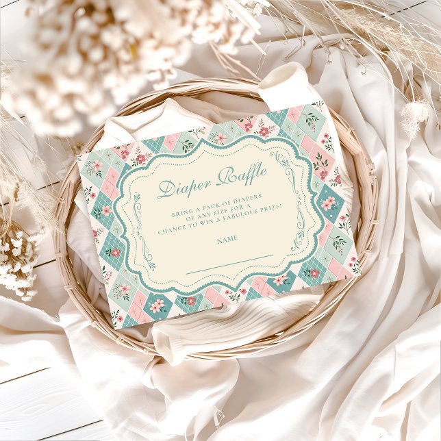 Vintage Botanical Garden Diapper Raffle Enclosure Card (Creator Uploaded)